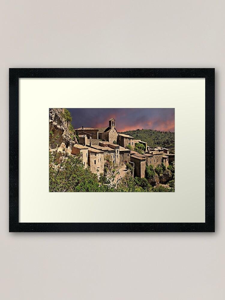 Minerve Medieval Village Dramatic Sunset Cliffs 1 work 177764484 impression encadree
