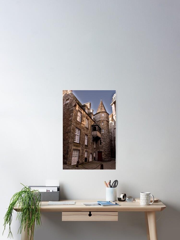 Saint-Malo Intra-Muros historic stone house poster